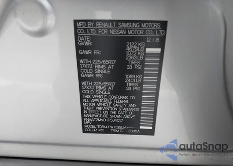 2017 Nissan Rogue S from USA, damaged, VIN KNMAT2MV0HP534017